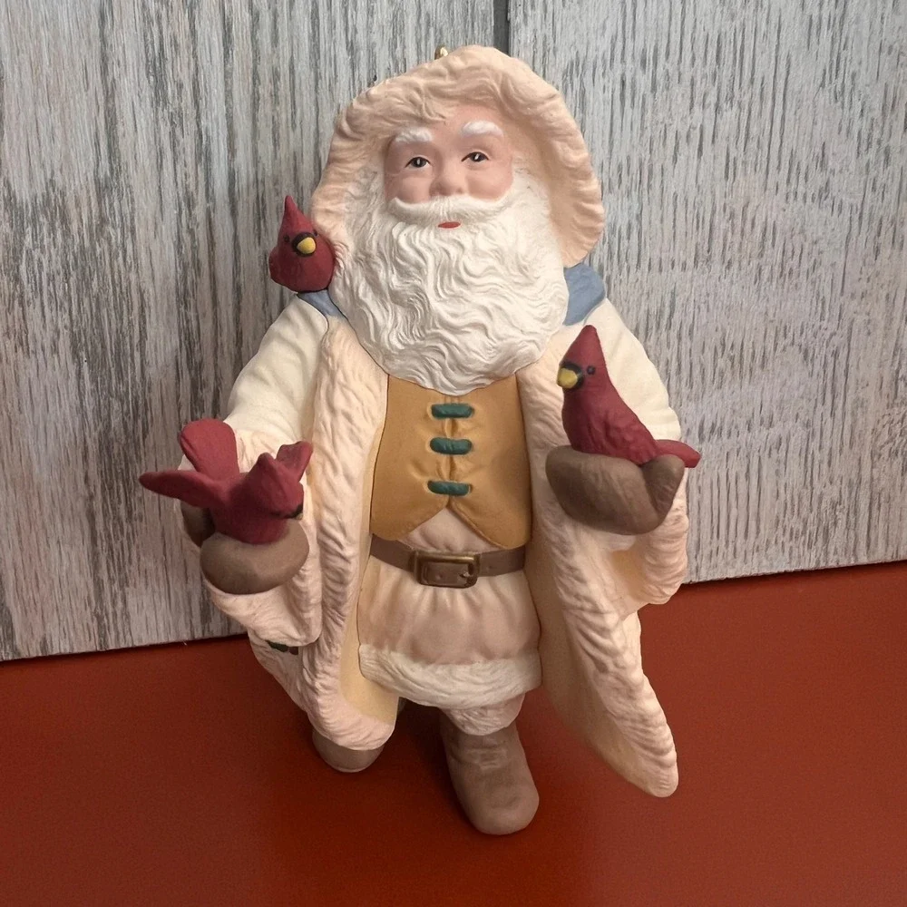 Hallmark Keepsake Ornament 1997 Father Christmas Santa with Cardinals Vintage